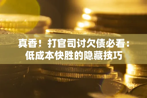 北京真香！打官司讨欠债必看：低成本快胜的隐藏技巧